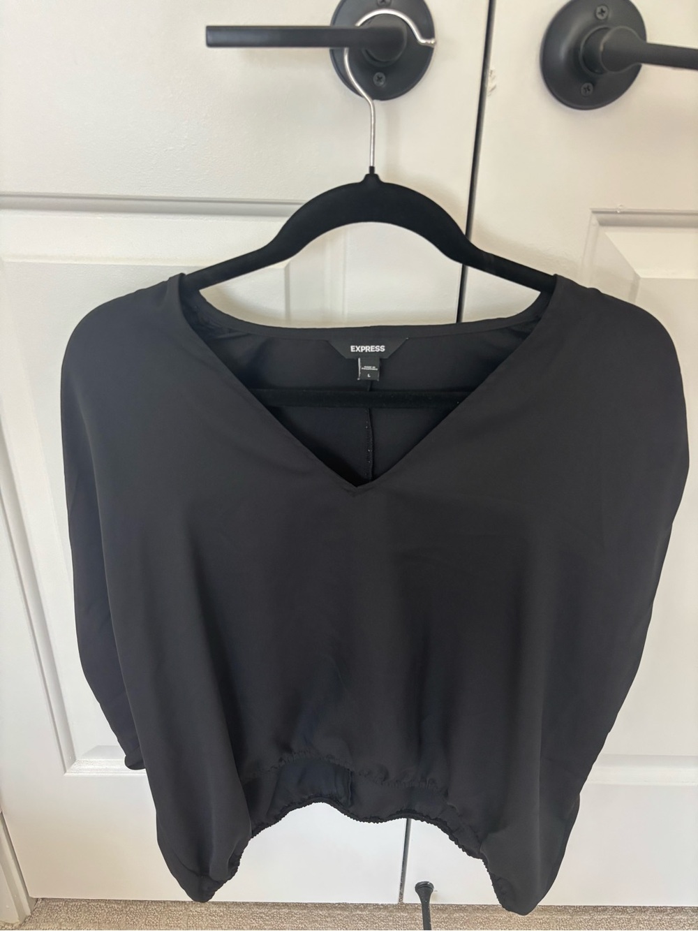 Express Black V-Neck Dolman Top